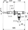 Technical drawing of a plumbing fixture with dimensions and specifications. Náhled obrázku produktu