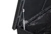 Close-up view of the inside of a grey poly rattan storage box, showing the lid mechanism and black liner. Produktbild-Vorschau