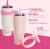 Paris Hilton  weiß-pinke Edelstahl Trinkflasche mit Produktbild-Vorschau 8