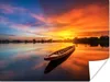 MuchoWow® Poster Boot - Wasser - Sonnenuntergang - Orange - Produktbild-Vorschau 1