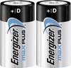 Two Energizer Max Plus D batteries are shown side-by-side against a white background. Voir les images du produit