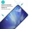 A close-up of a smartphone screen protector being applied to a phone. Produktbild-Vorschau