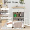 A kitchen cart with various storage features highlighted by text overlays. Podgląd zdjęcia produktu