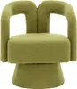 A green swivel armchair with a textured fabric. Produktbild-Vorschau