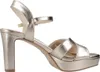 Tamaris Damen Sandalette Gold Silber Metallic Optik Karree Produktbild-Vorschau 16