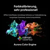 Abstract colorful ink splashes against a black background with text. Podgląd zdjęcia produktu