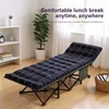 Lit de camping pliable avec matelas et poches latérales, Voir les images du produit 1