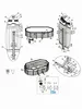 This is a collage of diagrams and illustrations related to a Bestway Hydrium steel wall pool. Produktbild-Vorschau