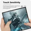 Hands holding a tablet displaying a video game character. Produktbild-Vorschau