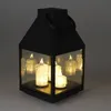 Lanterne noire avec 3 bougies LED 25 cm Voir les images du produit 6