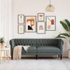 vidaXL Chesterfield-Sofa 3-Sitzer Dunkelgrau Stoff Produktbild-Vorschau 3