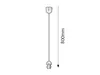A technical drawing of a pendant light fixture with a measurement indicator. Podgląd zdjęcia produktu