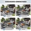 A collage of four different arrangements of a modular outdoor furniture set, each labeled with a different activity. Anteprima dell’immagine prodotto