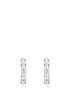 A pair of silver hoop earrings with clear stones, displayed against a white background. Produktbild-Vorschau