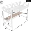 Łóżko loftowe Sweiko 90x200 cm, stolik z USB i gniazdkiem, Podgląd zdjęcia produktu 3