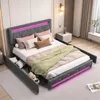 INONEFT Polsterbett 160x200cm mit 4 Schubladen, Produktbild-Vorschau 1