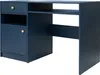 A navy blue desk with gold hardware, shown against a white background. Podgląd zdjęcia produktu