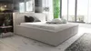 A modern bedroom with a large bed, bedside table, and a window with a view. Produktbild-Vorschau