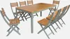 Set tavolo da giardino in acacia con angoli arrotondati con Anteprima dell’immagine prodotto 1