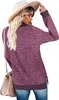 ASKSA Damen Langarmshirt Rundhals Einfarbiges Blusen Produktbild-Vorschau 3