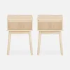 Two identical wooden nightstands are shown against a plain white background. Produktbild-Vorschau