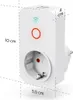 A white smart plug with two USB-A ports and a standard European socket, with dimensions indicated. Náhľad obrázku produktu