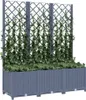vidaXL Pflanzkübel mit Spalier Blaugrau 120x40x136 cm PP Produktbild-Vorschau 7