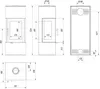 Technical drawing with dimensions of a fireplace. Produktbild-Vorschau