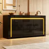 MODFU Komoda s LED osvetlením, komoda s 3 zásuvkami a 2 Náhľad obrázku produktu 1