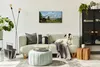 Wanduhr Leinwand Bild Uhr Quarz 60x30 Blume Haus Bäume Produktbild-Vorschau 4