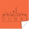 MuchoWow® Poster Skyline "Dubai" schwarz auf orange 50x50 Produktbild-Vorschau 1