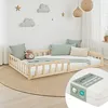 Homestyle4u Kinderbett Natur mit Rausfallschutz 120x200 cm Produktbild-Vorschau 1