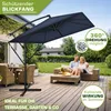 tillvex® Obdĺžnikový hliníkový slnečník Ø 330 cm námornícka Náhľad obrázku produktu 6