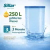 A water filter pitcher with text highlighting its capacity and lifespan. Produktbild-Vorschau