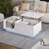 OKWISH Table Basse Relevable avec LED et Rangement Caché - Voir les images du produit 3