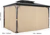 A khaki colored gazebo curtain with dimensions indicated. Náhľad obrázku produktu
