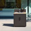 Modulo cucina da esterno in acciaio e decorazione in legno Anteprima dell’immagine prodotto 2