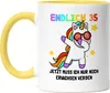 Endlich 35 Tasse Gelb Geburtstag Einhorn Lustig Spruch Produktbild-Vorschau 1
