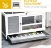 PawHut Cage à lapin clapier sur roulettes clapier en bois Voir les images du produit 6
