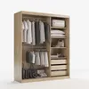 Kleiderschrank Eiche Craft mit Schubladen Schiebetüren 180 Produktbild-Vorschau 3