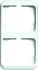 A white double electrical socket frame. Podgląd zdjęcia produktu