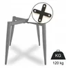 A gray chair base with an inset close-up of a black cross-shaped connector and a weight icon indicating 120 kg. Náhled obrázku produktu