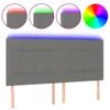 vidaXL LED Kopfteil Dunkelgrau 200x5x118/128 cm Stoff Produktbild-Vorschau 1