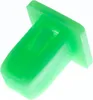 A single green plastic fastener is shown against a white background. Podgląd zdjęcia produktu