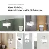 A collage of images showcasing compact wall-mounted sinks and toilets in various bathroom settings. Anteprima dell’immagine prodotto
