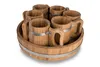 Set van 6 eikenhouten bierpullen 500 ml met dienblad Productafbeelding-voorbeeld 2