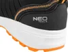 Close-up of the heel of a black shoe with orange accents and a white sole. Náhled obrázku produktu