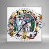 Wanduhr - Quadrat - Glasuhr - Elefanten Indien Religion Produktbild-Vorschau 3