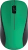 A top-down view of a green and gray wireless computer mouse against a white background. Produktbild-Vorschau