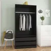 vidaXL Armadio nero 100x50x200 cm materiale a base di legno Anteprima dell’immagine prodotto 9